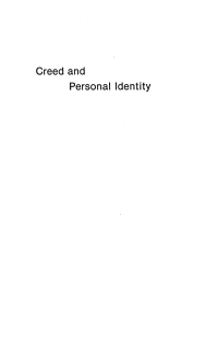 Cover image: Creed and Personal Identity 9781532692352