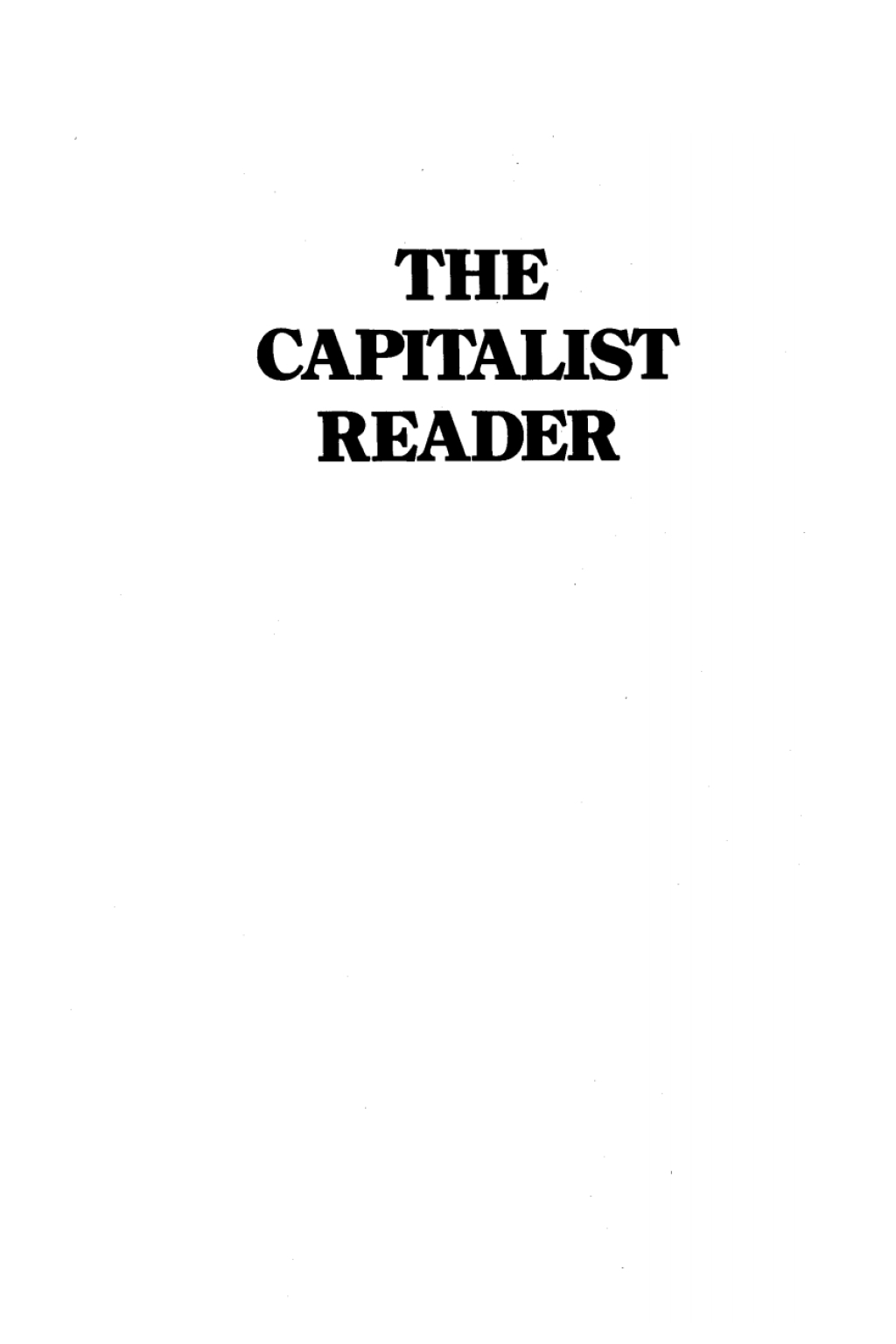 The Capitalist Reader (eBook)