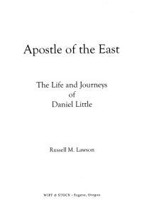 Cover image: Apostle of the East 9781532694745
