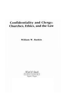 Imagen de portada: Confidentiality and Clergy 9781532698576