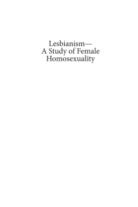 Cover image: Lesbianism: A Study in Female Homosexuality 9781532698897