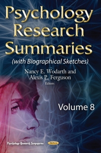 صورة الغلاف: Psychology Research Summaries. Volume 8 9781536138757