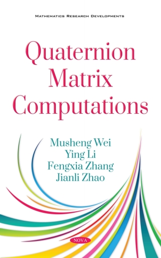 Imagen de portada: Quaternion Matrix Computations 9781536141214