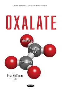 Imagen de portada: Oxalate: Structure, Functions and Occurrence 9781536183030