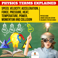 Titelbild: Physics Terms Explained : Speed, Velocity, Acceleration, Force, Pressure, Heat, Temperature, Power, Momentum and Collision | Physics Book Junior Scholars Edition | Children's Physics Books 9781541965362