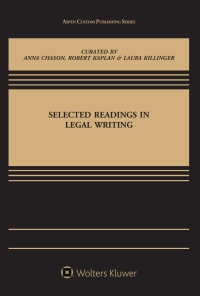 Cover image: Selected Readings in Legal Writing 3rd edition 9781543804874