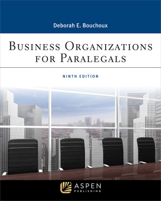 Cover image: Business Organizations for Paralegals 9th edition 9781543826906