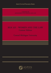 Cover image: BLR 325 - Women and the Law 1st edition 9781543835168