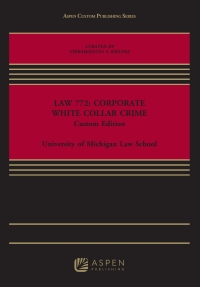 Cover image: LAW 772: Corporate White Collar Crime 9781543835991