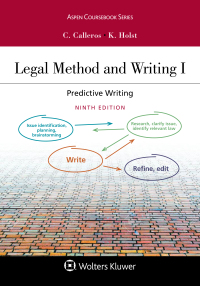 Cover image: Legal Method and Writing I 9th edition 9781543849516