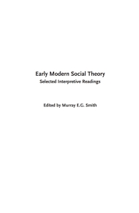 Cover image: Early Modern Social Theory 1st edition 9781551301174