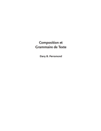 Cover image: Composition et grammaire de texte 1st edition 9781551301266