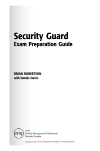 Cover image: Security Guard Exam Preparation Guide 1st edition 9781552393024