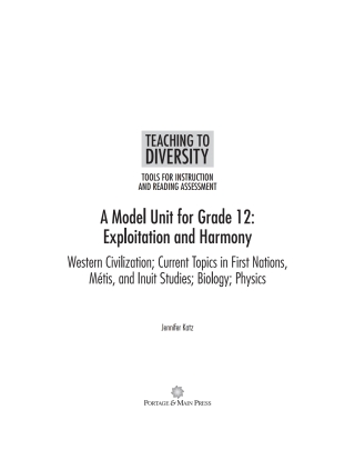 表紙画像: A Model Unit For Grade 12: Exploitation and Harmony 9781553794288