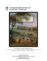 Cover image: Kolkovich Custom Text - ENGL 2201: British Literature, Medieval to 1800 1st edition 9781554593705