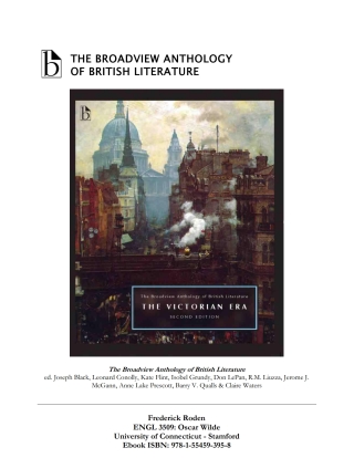 表紙画像: Roden Custom Text - ENGL 3509: Oscar Wilde 1st edition 9781554593941
