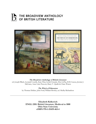 صورة الغلاف: Kolkovich Custom Text - ENGL 2201: British Literature, Medieval to 1800 1st edition 9781554594641