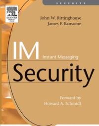 Imagen de portada: IM   Instant Messaging Security 9781555583385