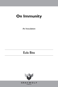 Cover image: On Immunity 9781555976897