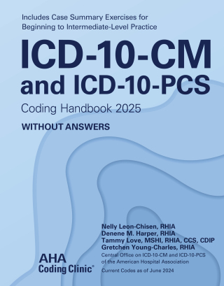 Cover image: ICD-10-CM and ICD-10-PCS Coding Handbook Without Answers, 2025 Edition, ePub 25th edition 9781556485060