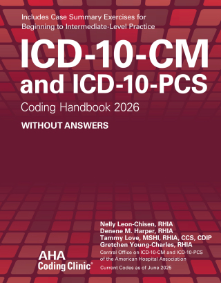 Cover image: ICD-10-CM and ICD-10-PCS Coding Handbook Without Answers, 2026 Ed., ePub 26th edition 9781556485220
