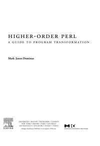 Cover image: Higher-Order Perl: Transforming Programs with Programs 9781558607019