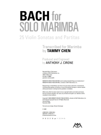 Imagen de portada: Bach for Solo Marimba 9781574635430
