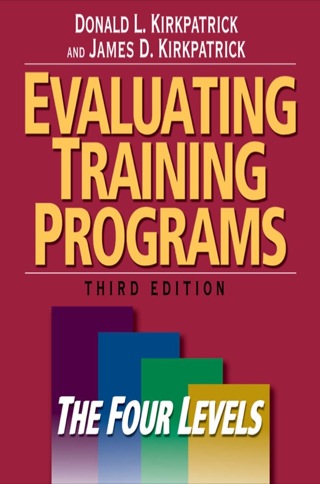 Cover image: Evaluating Training Programs: The Four Levels 3rd edition 9781576753484