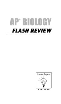 Imagen de portada: AP Biology Flash Review 9781576859216