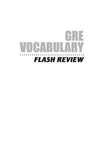 Cover image: GRE Vocabulary Flash Review 9781576857816