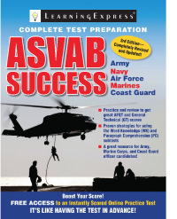 Imagen de portada: ASVAB Success 3rd edition 9781576855430