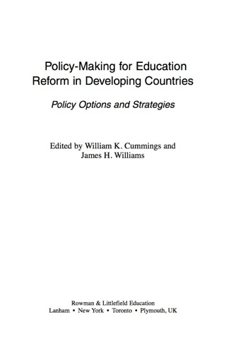 Cover image: Policy-Making for Education Reform in Developing Countries 9781578868360