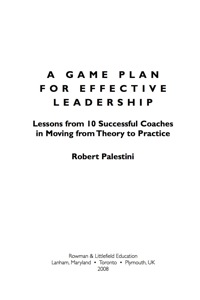 Omslagafbeelding: A Game Plan for Effective Leadership 9781578868148