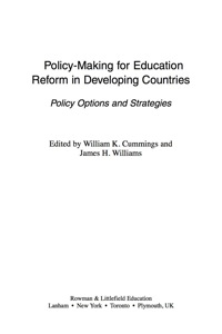 表紙画像: Policy-Making for Education Reform in Developing Countries 9781578868360