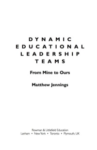 Cover image: Dynamic Educational Leadership Teams 9781578868483
