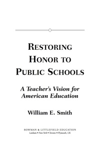 Titelbild: Restoring Honor to Public Schools 9781578869299