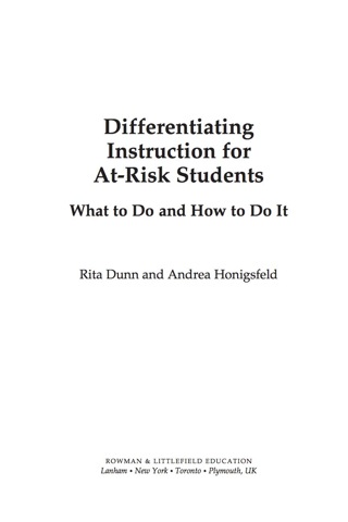 Cover image: Differentiating Instruction for At-Risk Students 1st edition 9781578869831
