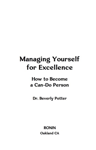 Cover image: Managing Yourself for Excellence 9781579510893