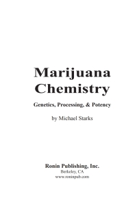 صورة الغلاف: Marijuana Chemistry 9780914171393