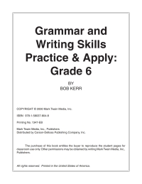 Cover image: Grammar & Writing Skills, Grade 6 9781580371254