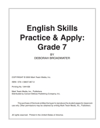 صورة الغلاف: English Skills, Grade 7 9781580371223