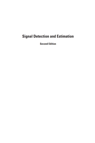 Cover image: Signal Detection and Estimation 2nd edition 9781580530705