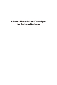صورة الغلاف: Advanced Materials and Techniques for Radiation Dosimetry 1st edition 9781580533409