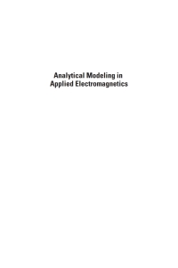 Cover image: Analytical Modeling in Applied Electromagnetics 1st edition 9781580533676
