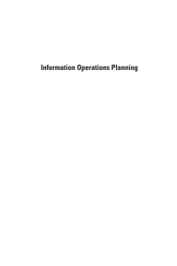 صورة الغلاف: Information Operations Planning 1st edition 9781580535175