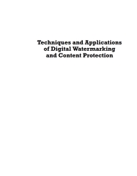 صورة الغلاف: Techniques and Applications of Digital Watermarking and Content Protection 1st edition 9781580531115