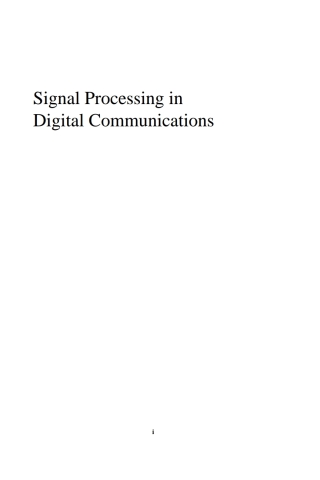 Omslagafbeelding: Signal Processing in Digital Communications 1st edition 9781580536677