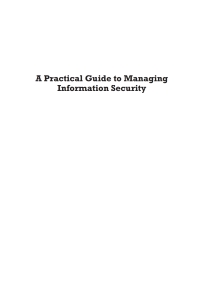 Titelbild: A Practical Guide to Managing Information Security 1st edition 9781580537025