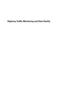 Imagen de portada: Highway Traffic Monitoring and Data Quality 1st edition 9781580537155