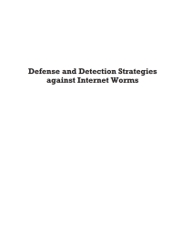 Cover image: Defense and Detection Strategies Against Internet Worms 1st edition 9781580535373